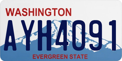 WA license plate AYH4091