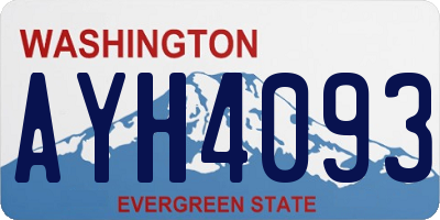 WA license plate AYH4093