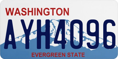 WA license plate AYH4096