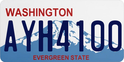WA license plate AYH4100