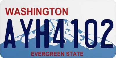 WA license plate AYH4102