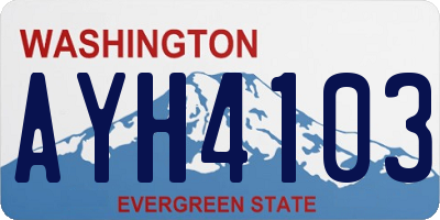 WA license plate AYH4103