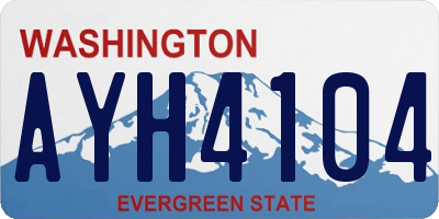 WA license plate AYH4104