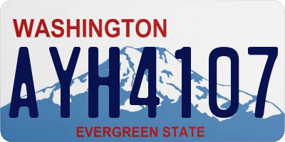 WA license plate AYH4107