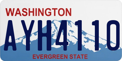 WA license plate AYH4110