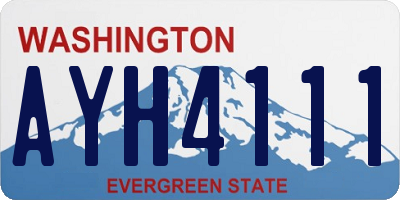 WA license plate AYH4111