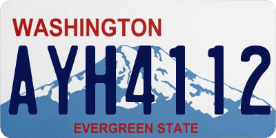 WA license plate AYH4112