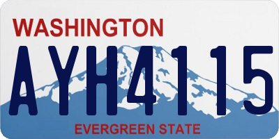 WA license plate AYH4115