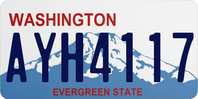 WA license plate AYH4117