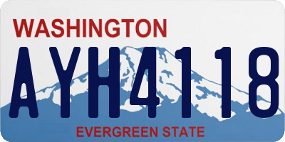 WA license plate AYH4118