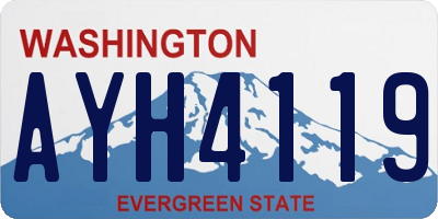 WA license plate AYH4119