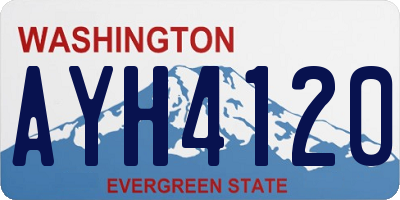 WA license plate AYH4120