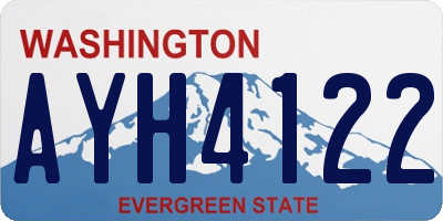 WA license plate AYH4122