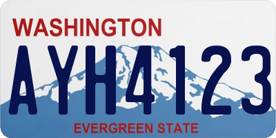 WA license plate AYH4123
