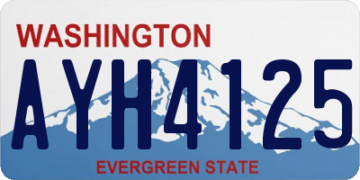 WA license plate AYH4125