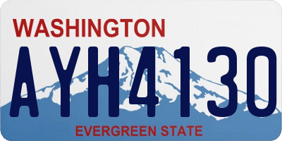 WA license plate AYH4130