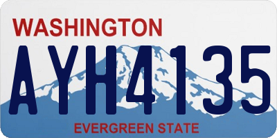 WA license plate AYH4135