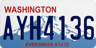 WA license plate AYH4136