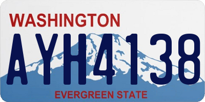 WA license plate AYH4138