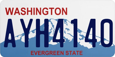 WA license plate AYH4140