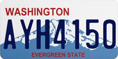 WA license plate AYH4150