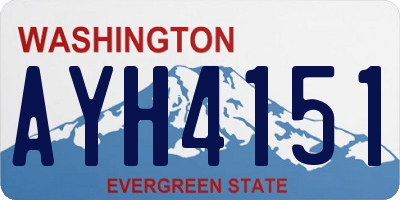 WA license plate AYH4151