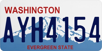WA license plate AYH4154
