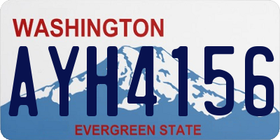 WA license plate AYH4156