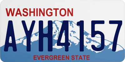 WA license plate AYH4157