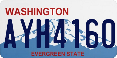 WA license plate AYH4160