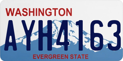 WA license plate AYH4163
