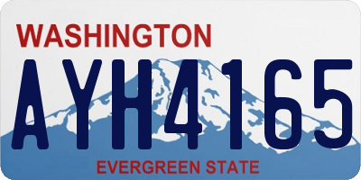 WA license plate AYH4165