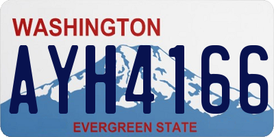 WA license plate AYH4166