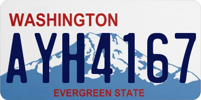 WA license plate AYH4167