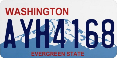 WA license plate AYH4168