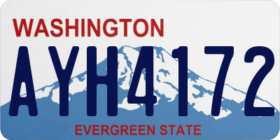 WA license plate AYH4172