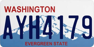 WA license plate AYH4179