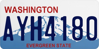 WA license plate AYH4180