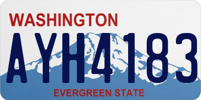 WA license plate AYH4183