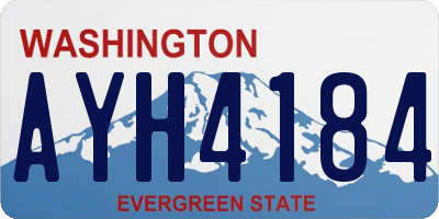 WA license plate AYH4184