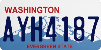 WA license plate AYH4187