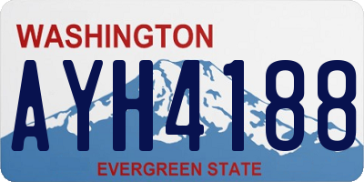 WA license plate AYH4188