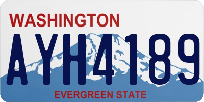 WA license plate AYH4189