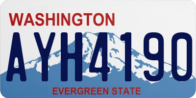 WA license plate AYH4190