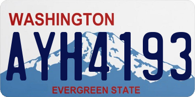 WA license plate AYH4193