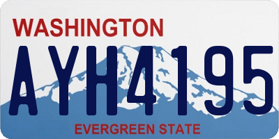 WA license plate AYH4195