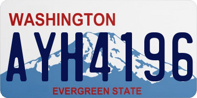 WA license plate AYH4196