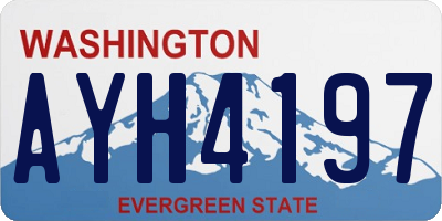 WA license plate AYH4197