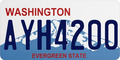 WA license plate AYH4200