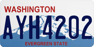 WA license plate AYH4202